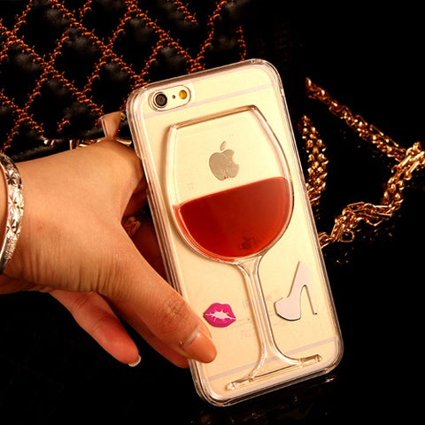Transparent Red Wine Liquid Phone Case